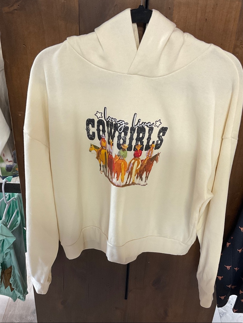 Cream 'Long Live Cowgirls' Pullover Hoodie
